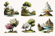 Nature Landscapes Clipart, a Seasonal Illustration by Designworld (Thumbnail 5 of 10)