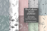 50 Wild flower patterns -Bundle-, a Pattern Graphic by CARROTDESIGN (Thumbnail 1 of 5)
