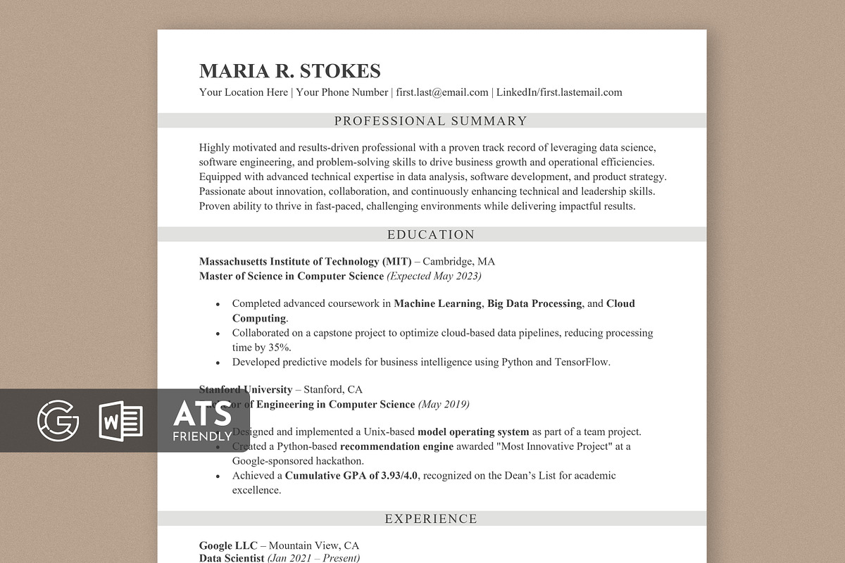 ATS Resume / CV