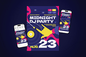 DJ Night Party Event Flyer Set, a Flyer Template by The Good Store