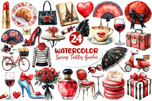 Parisian Summer Clipart, an Illustration by Dream Creation