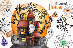Haunted House Halloween Clipart