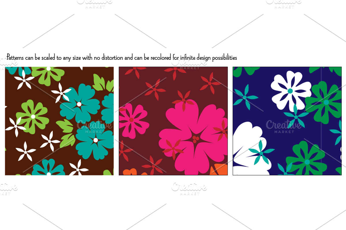 Seamless Blue Green Tropical Florals preview 5