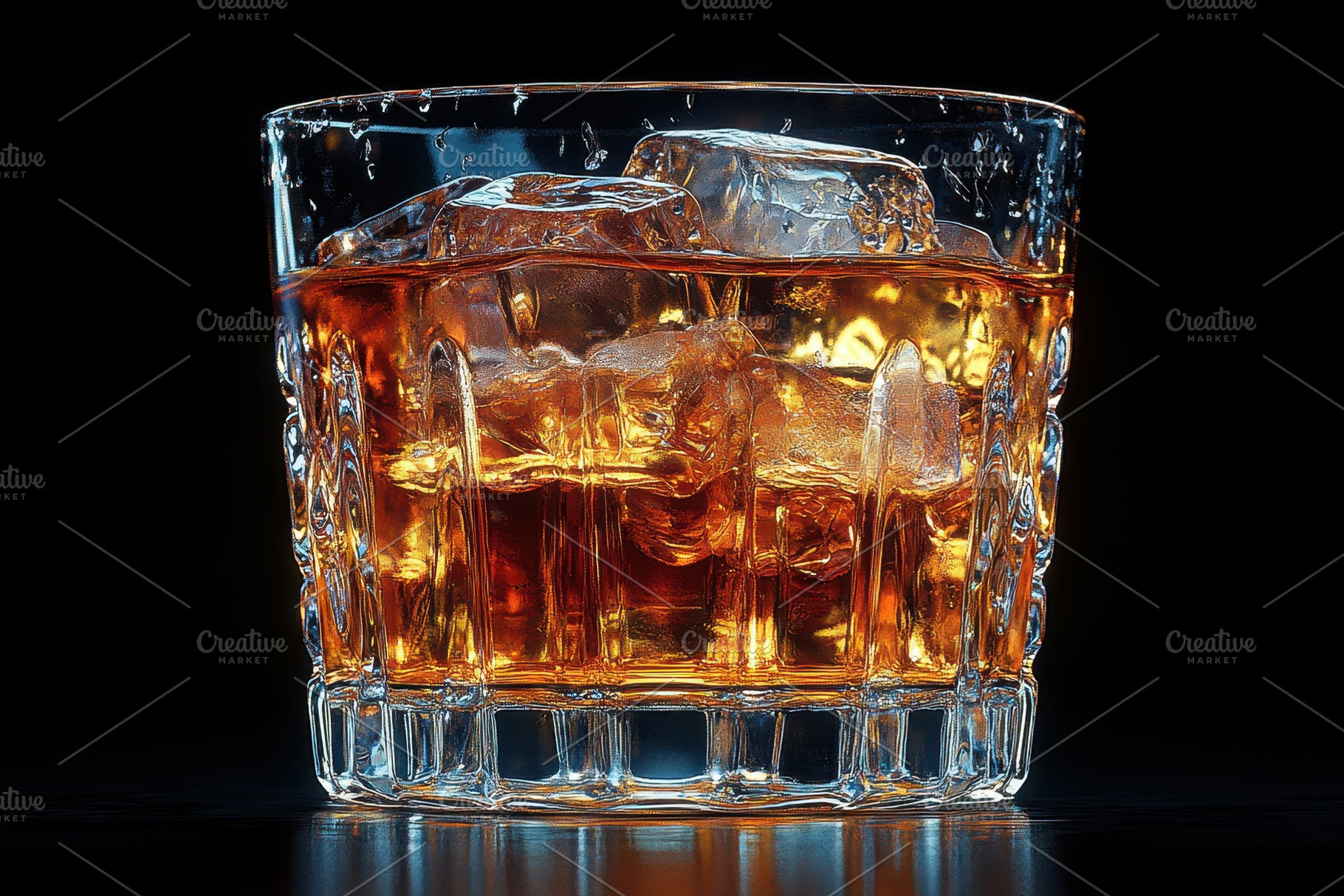Refreshing whiskey cocktail served i, a Photo by Tanuart
