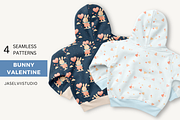 Bunny Valentine - Blue, a Pattern Graphic by Jaselvii Studio (Thumbnail 1 of 8)