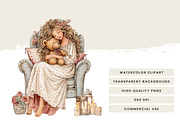 Watercolor Teddy Bear Hugs Clipart, an Object Illustration by Design Scotch (Thumbnail 7 of 9)