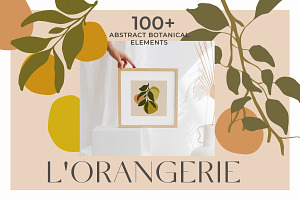 Abstract Orange Summer Botanicals