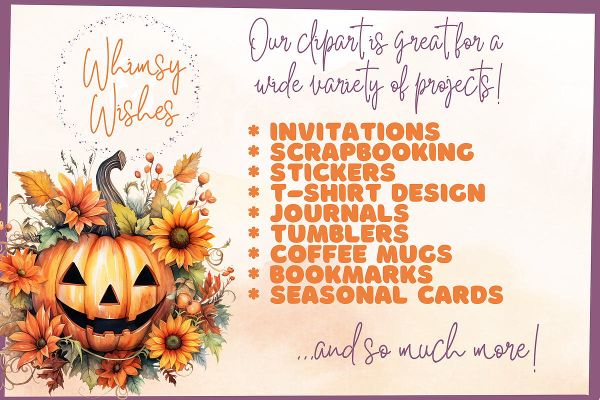 Halloween Jack O Lantern Clip Art, a Seasonal Illustration by Whimsy & Wishes (Photo 5 of 5)