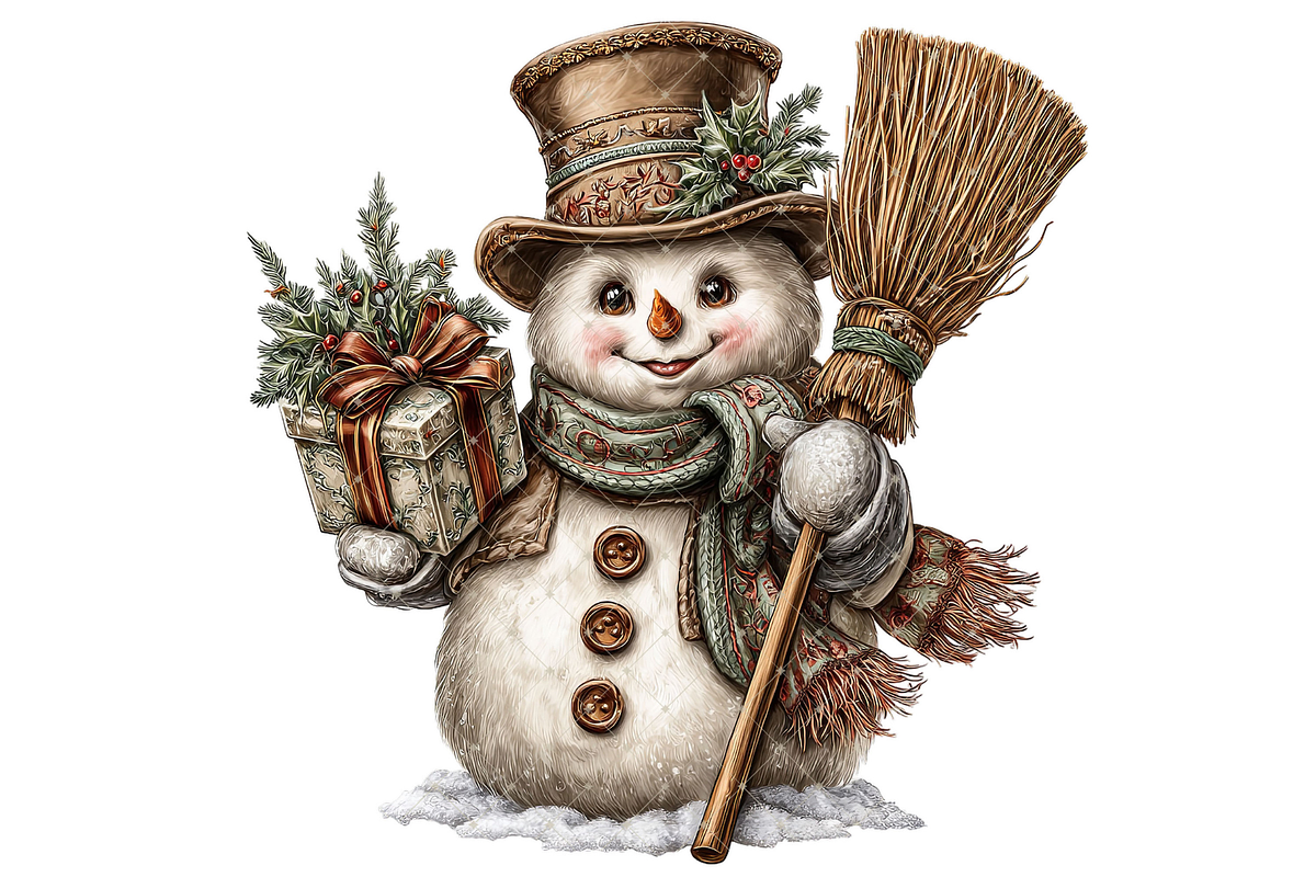 Cozy Snowman Clipart JPG, an Illustration by Memories By Lea (Photo 8 of 17)