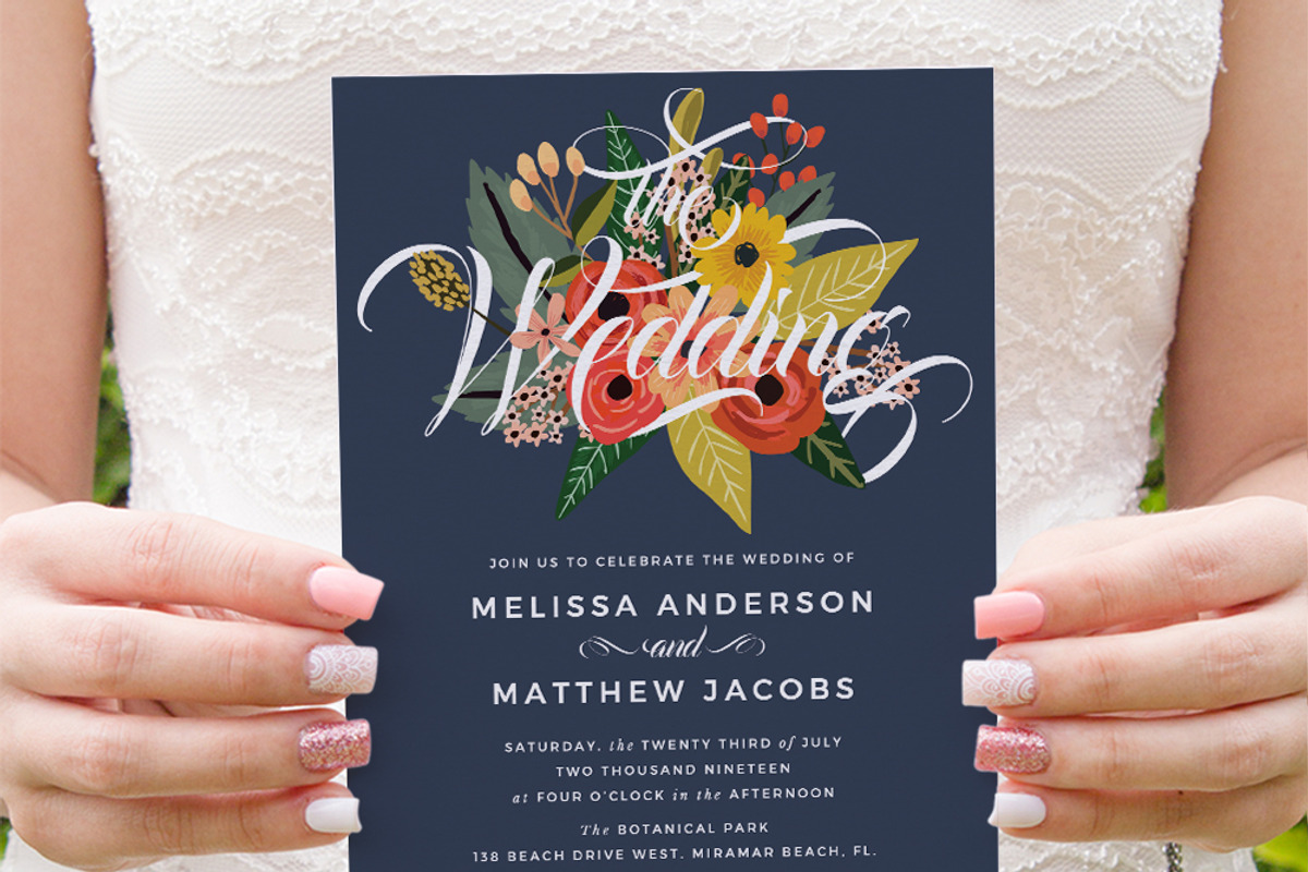 In Between the Blooms on Blue, an Invitation Template by Inkpower (Photo 3 of 7)