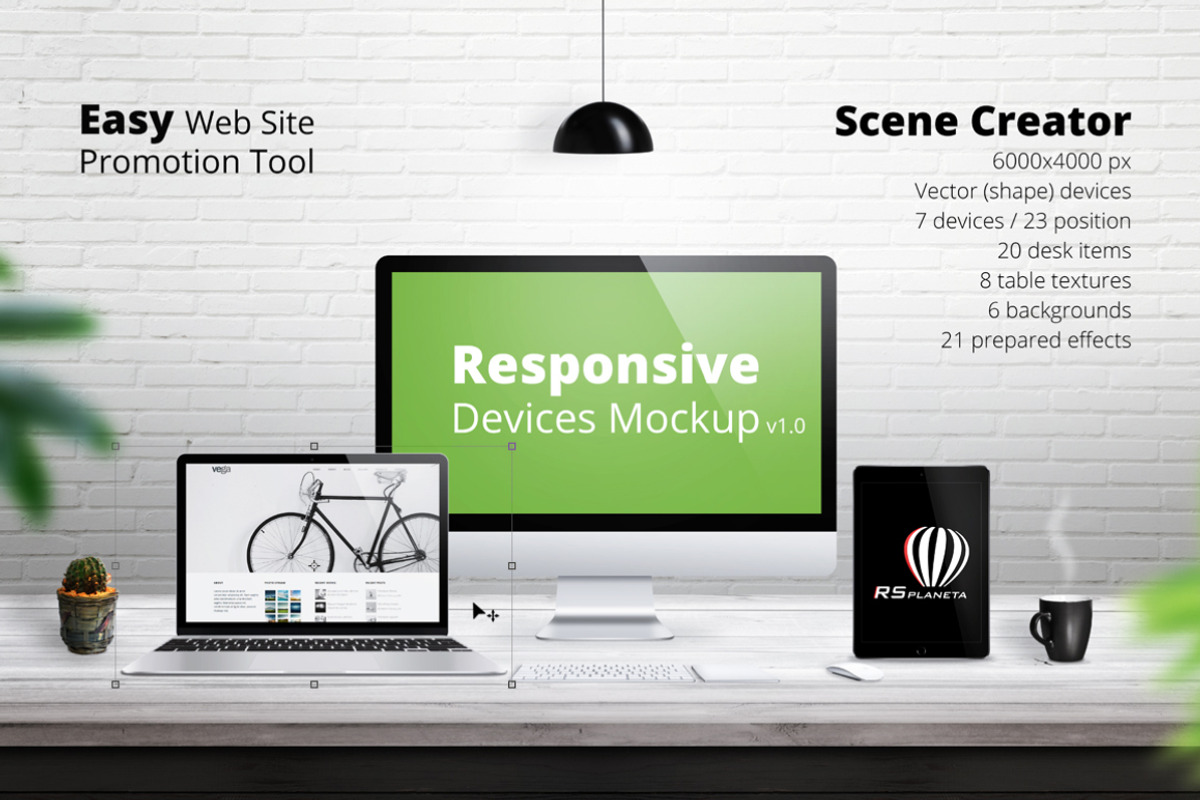 Responsive Devices Mockup, an iPhone Mockup by RSplaneta (Photo 1 of 9)