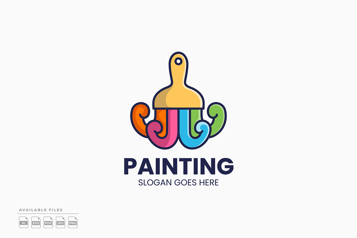 Octopus Painting Logo, a Branding & Logo Template by Zeer Graphic