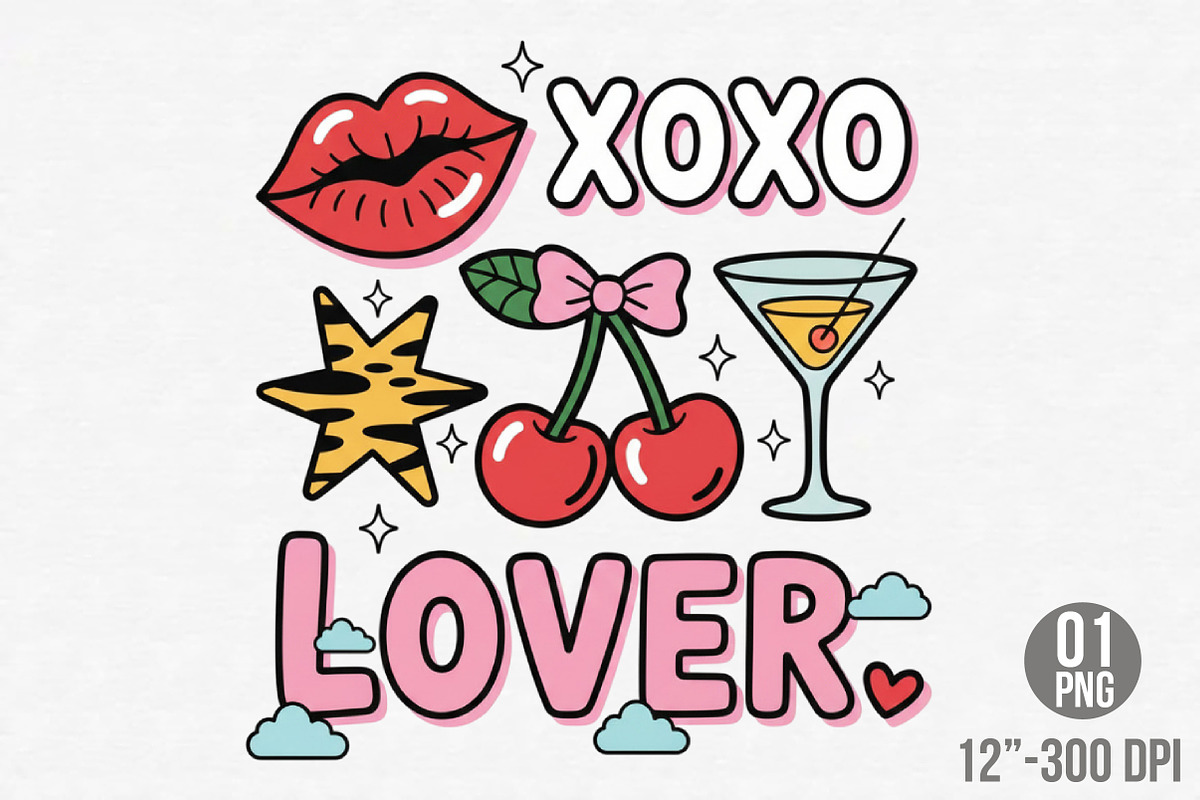 Valentine's Day Png, Cute XOXO Lover, an Illustration by Designking (Photo 4 of 6)