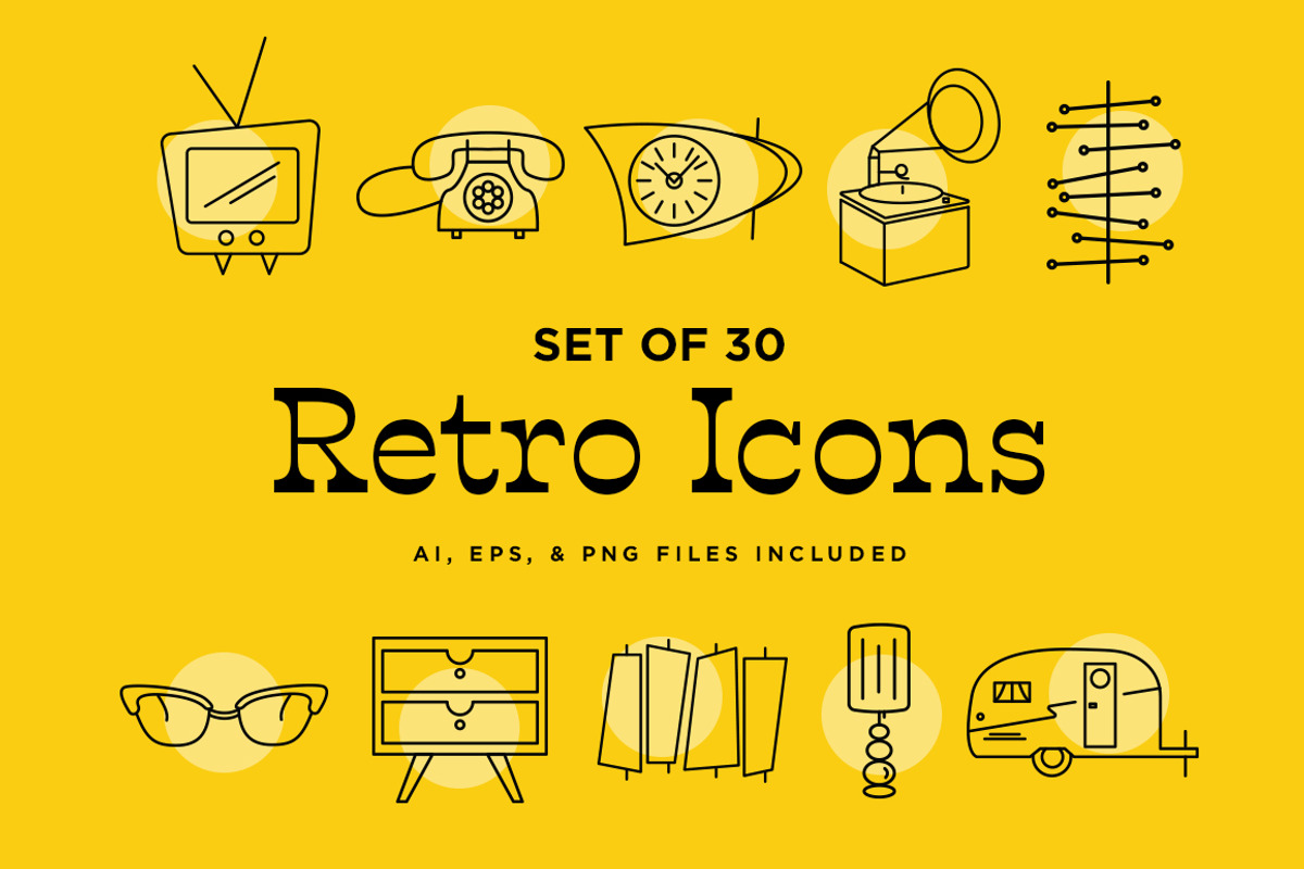 Retro Line Icons, an Outline Icon by The Goods (Photo 1 of 5)