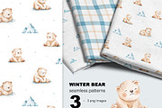 Winter seamless pattern bear, a Pattern Graphic by Pattern + watercolor (Thumbnail 1 of 6)