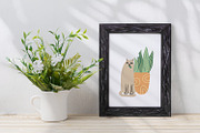 Cats and Plants Clipart and Patterns, an Animal Illustration by Anna Druzhkova (Thumbnail 15 of 23)