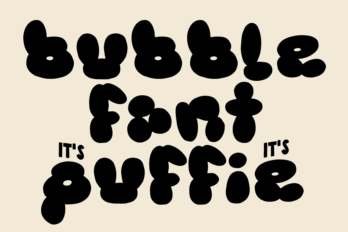 Puffie - Unique Bubble Font, a Font by Studio Funshop by Kelli (Photo 7 of 12)