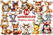 Christmas Animal Sublimation Clipart, an Illustration by Dream Creation (Thumbnail 1 of 7)