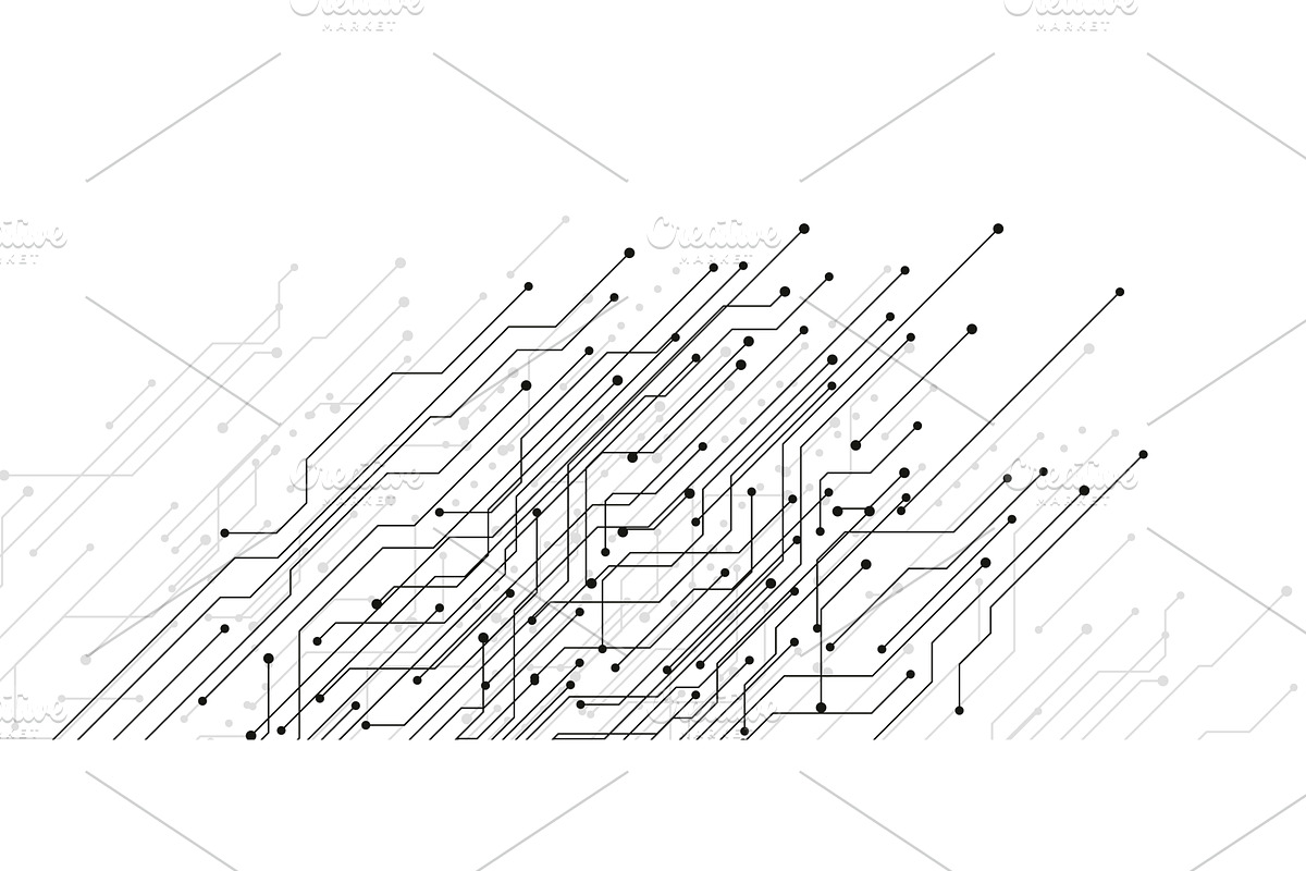 Circuit board pattern, electronic, a Technology Illustration by art PVP - market