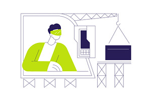 VR in construction isolated cartoon, a Technology Illustration by Visual Generation