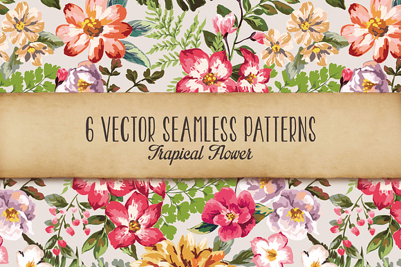 Seamless tropical flowers Vol.3 preview 6