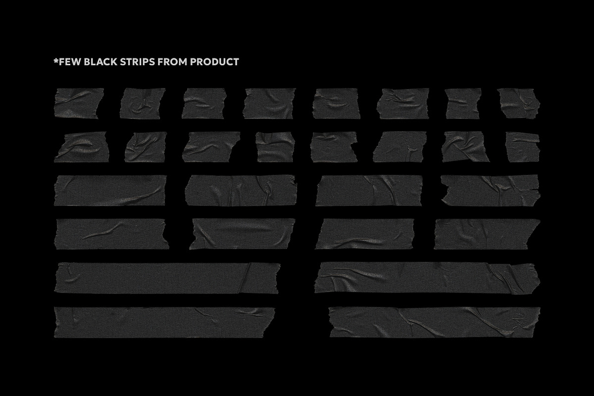 Black & White Duct Tape Strips PNG, an Object Graphic by BORT GRAPHIC (Photo 4 of 7)