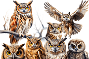 Watercolor Owl Clipart, an Object Graphic by ArtisticTimberStudio (Thumbnail 2 of 2)