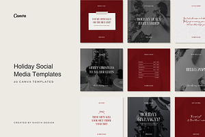 20 Christmas Canva Templates, a Social Media Template by Sikoya Design