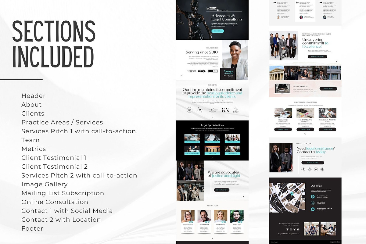 Law Firm Canva Website Template, a Landing Page Template by Kromatic Design Studio (Photo 2 of 8)