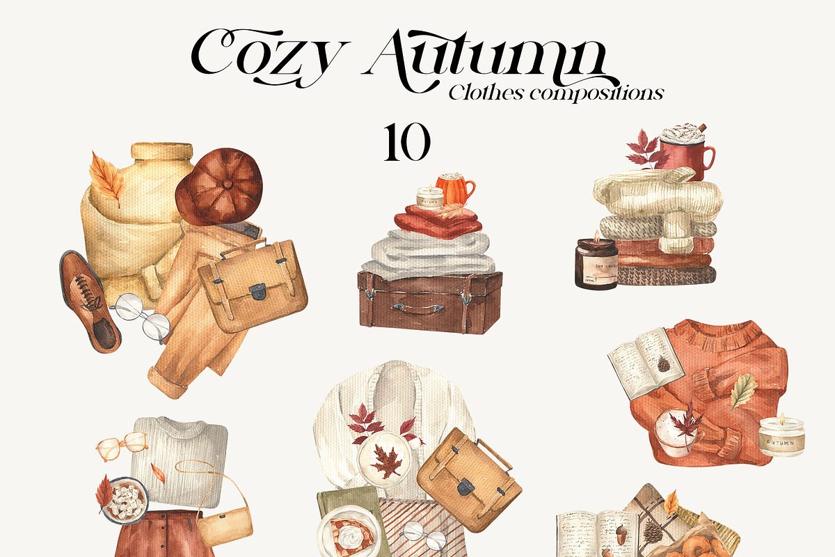 Cozy Autumn Watercolor, a Seasonal Illustration by LiChu Art (Photo 7 of 20)