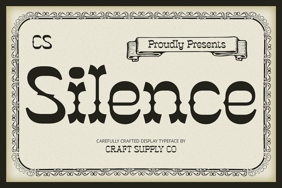 CS Silence – Tuscan Font, a Sans Serif Font by Craft Supply Co. (Photo 1 of 8)