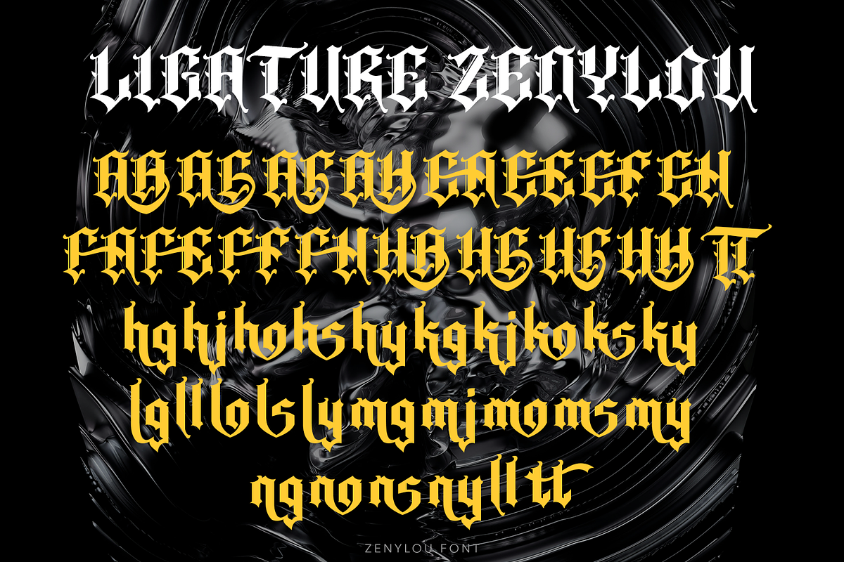 Zenylou Blackletter, a Blackletter Font by madeDeduk (Photo 9 of 10)