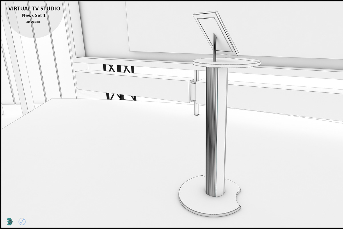 Virtual TV Studio News Set 1, an Architecture 3D Model by akerStudio (Photo 39 of 57)