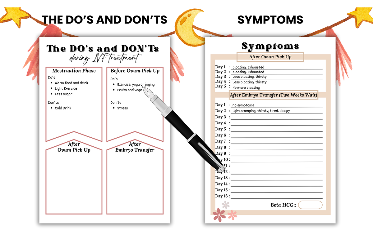 IVF / IUI PLANNER TEMPLATE PRINTABLE, a Templates & Theme by EffahArt (Photo 5 of 6)