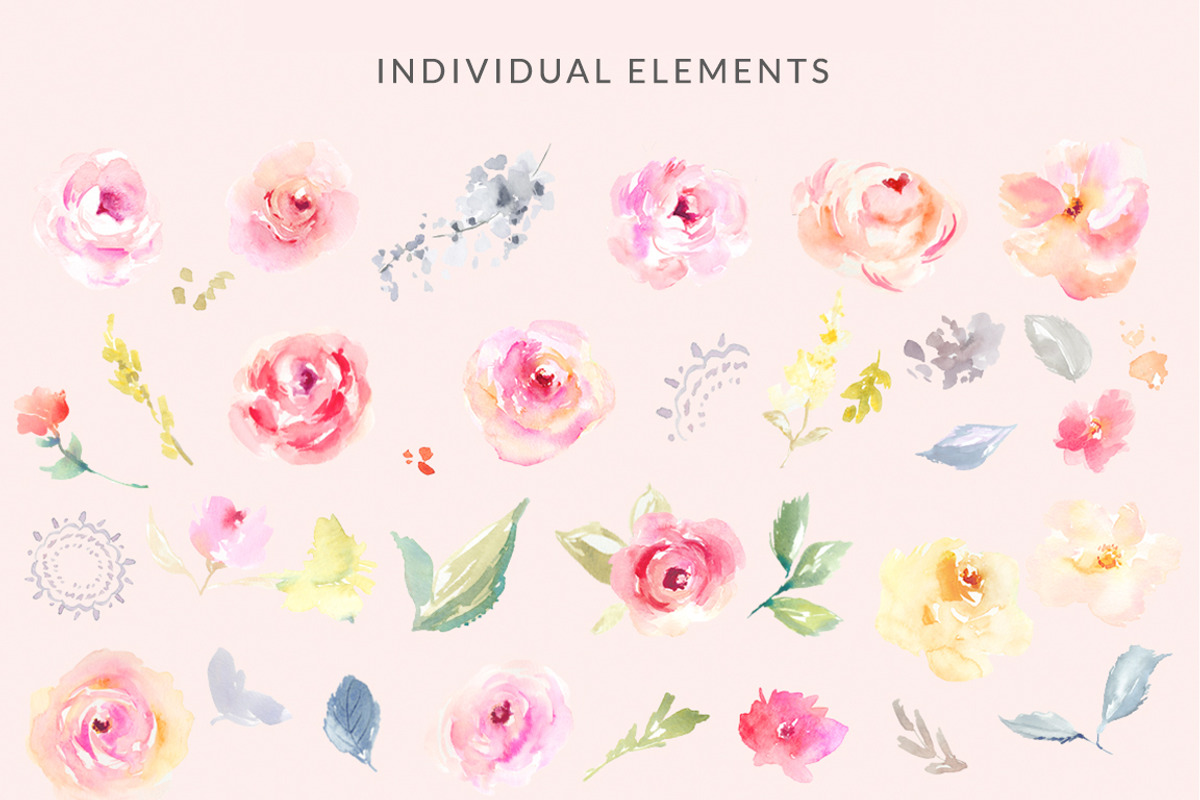 Emma Kay Watercolor Clip Art Flower, an Illustration by Angie Makes (Photo 5 of 6)