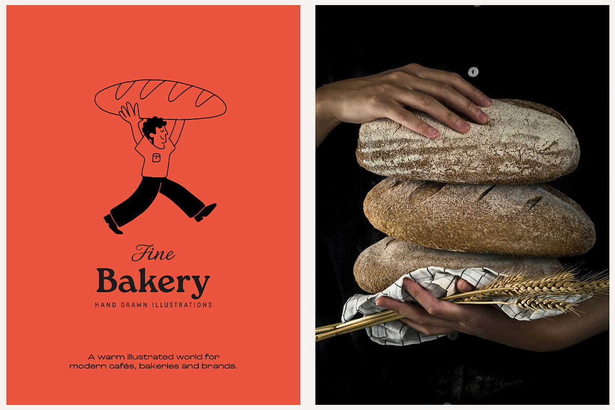 Bakery Illustrations vector set, a Food Illustration by dicreate (Photo 2 of 13)
