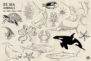 Sea animals line art + Procreate, an Illustration by Skliarova (Thumbnail 3 of 4)