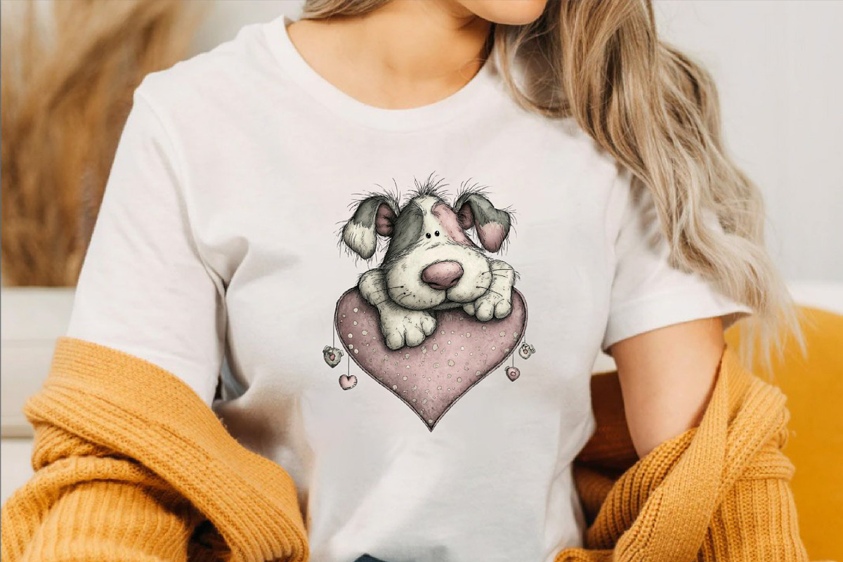 Whimsical Valentine Funny Dog Clipar, an Illustration by SVGArt (Photo 4 of 8)