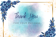 Blue floral flower thank you card, a Social Media Template by MS Designer (Thumbnail 2 of 2)