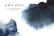 Navy Blue Watercolor Washes, a Texture Graphic by Kolorata Art (Thumbnail 2 of 5)