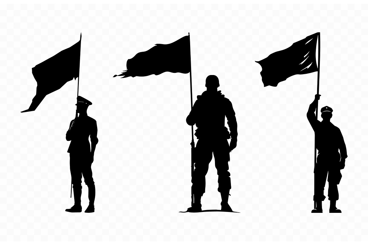 Military Color Guard SVG Silhouettes, a Person Illustration by Gfx Expert Team (Photo 3 of 3)