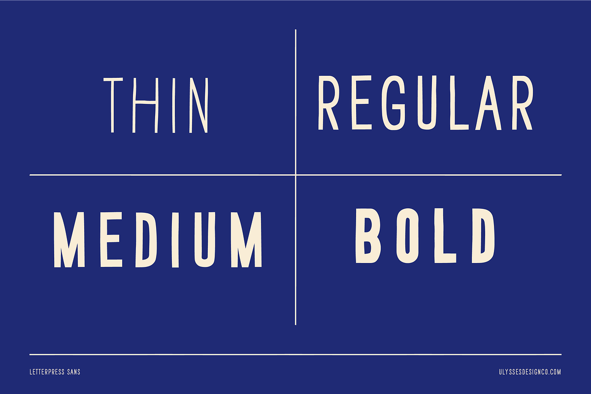 Letterpress Sans, a Sans Serif Font by Ulysses Design Co (Photo 3 of 20)