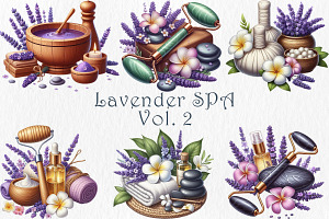 Lavender Spa Clipart Vol. 2, a Healthcare Illustration by GalaDesign03
