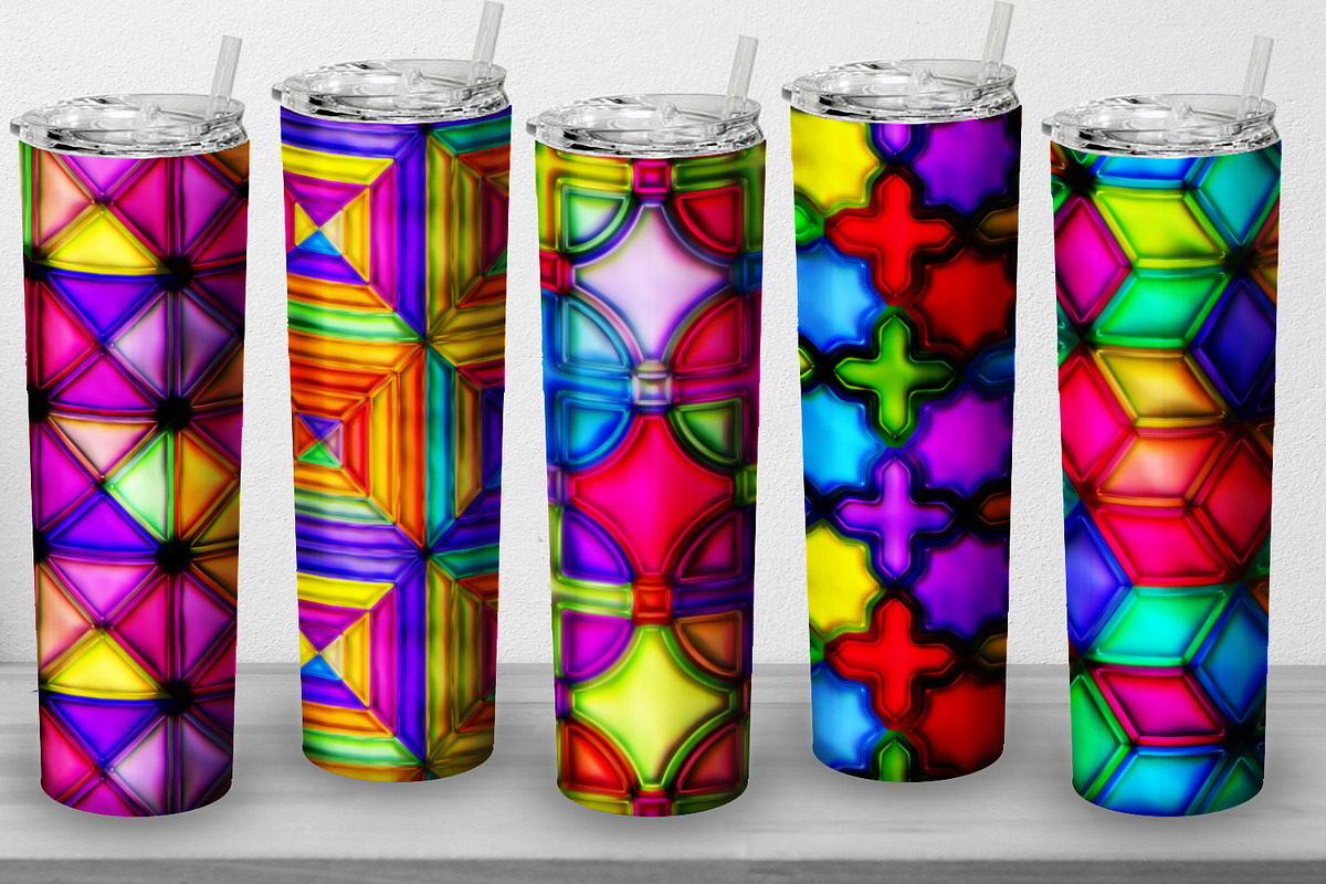 10 Tumbler Tapered Mosaic Wrap, a Print Template by Kseniya-Omega (Photo 3 of 4)