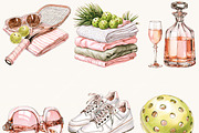 Watercolor Pickleball Clipart Bundle, an Object Illustration by BusyDaydesign (Thumbnail 5 of 9)