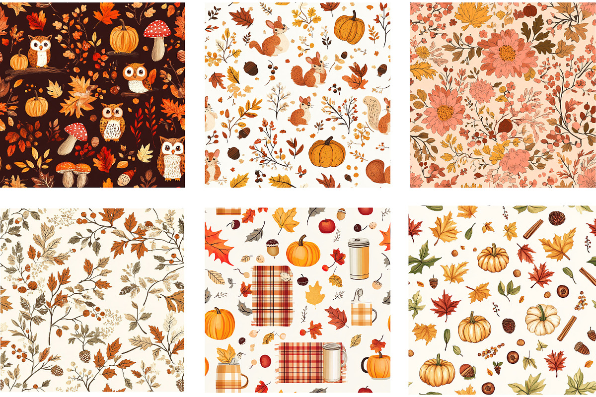Cozy Fall Digital Paper, a Pattern Graphic by Designking (Photo 2 of 4)