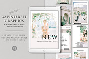 32 Pinterest Templates for Creatives, a Social Media Template by CreativeMavenCo. (Thumbnail 1 of 7)