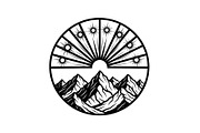 Mountain Sun Circle Design Bundle, an Illustration by Creativeshirt (Thumbnail 11 of 31)