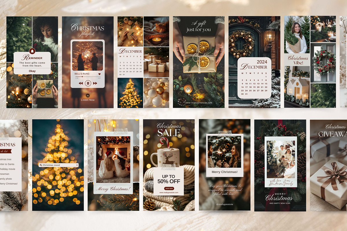 Bright Christmas Instagram Templates, a Social Media Template by InstaDesignPro (Photo 6 of 10)
