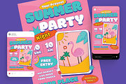Summer Party Flyer Set, a Flyer Template by Annora Studio (Thumbnail 2 of 6)